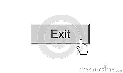 Exit button Cartoon Illustration