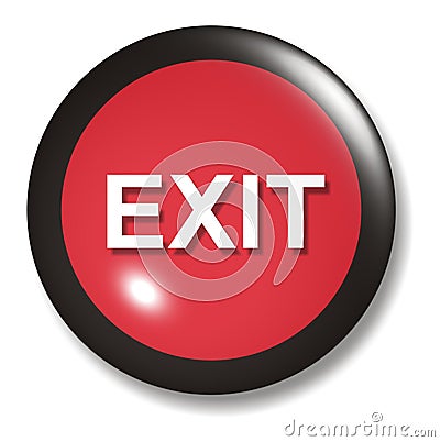 Exit Button Orb Cartoon Illustration