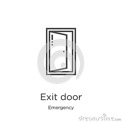 exit door icon vector from emergency collection. Thin line exit door outline icon vector illustration. Outline, thin line exit Vector Illustration