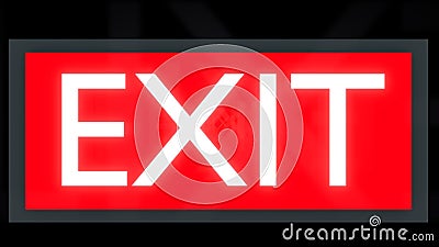 EXIT glowing sign in red and white Stock Photo