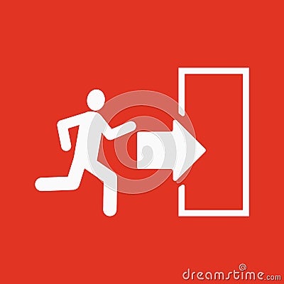 The exit icon. Emergency Exit symbol. Flat Vector Illustration