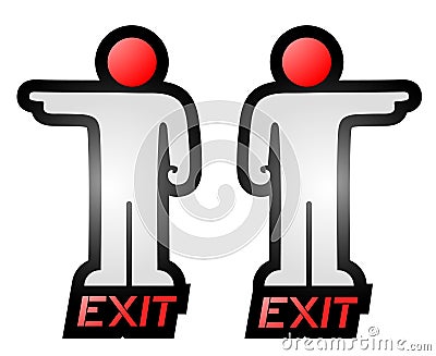 Exit indication Vector Illustration