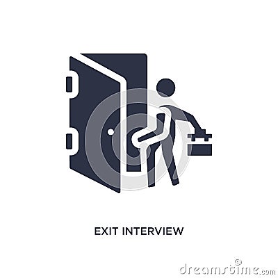 exit interview icon on white background. Simple element illustration from human resources concept Vector Illustration