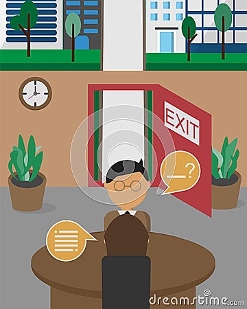 Exit interview before leaving the company vector Vector Illustration