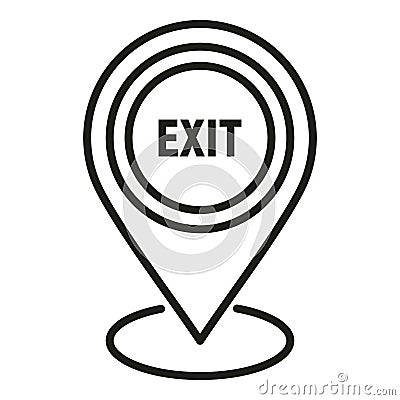 Exit location icon outline vector. People evacuation Vector Illustration