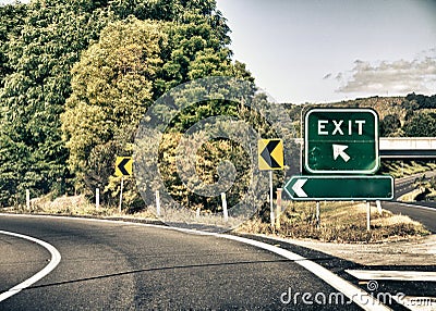 Exit Road Sign, Fillable Stock Photo