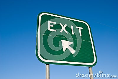 Exit Sign on Freeway Stock Photo