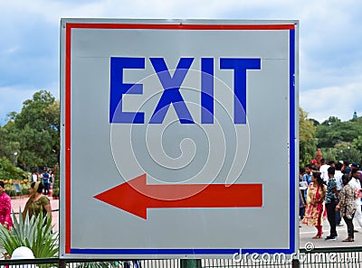 exit sign near india gate in delhi Editorial Stock Photo