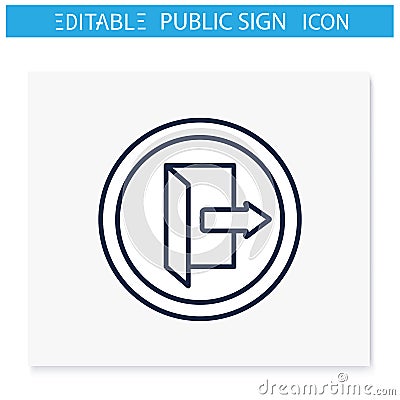 Exit symbol line icon Vector Illustration
