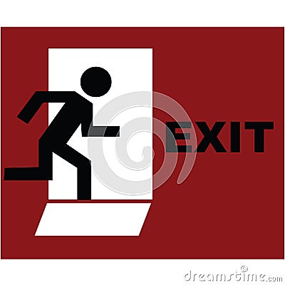 Exit symbol in red Stock Photo