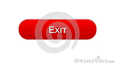 Exit web interface button red color, application log-out, internet design Stock Photo