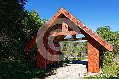 Abel Tasman National Park gate from Golden Bay Stock Photo