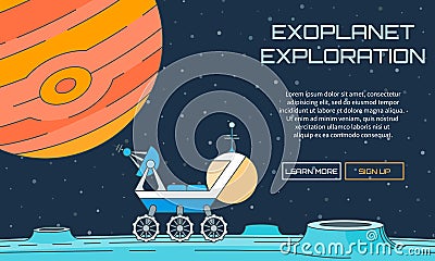 Exoplanet exploration background Cartoon Illustration