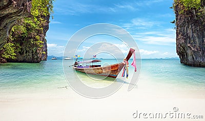 Exotic beach in Thailand. Asia travel destinations background Stock Photo