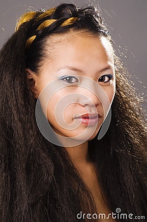 Exotic beautiful young mixed race woman Stock Photo