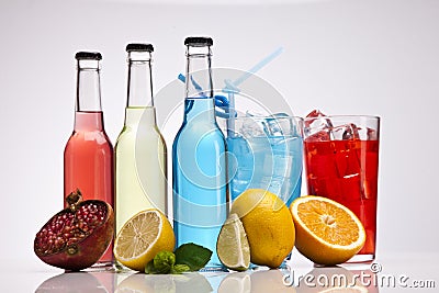 Exotic bottle alcohol cocktail Stock Photo