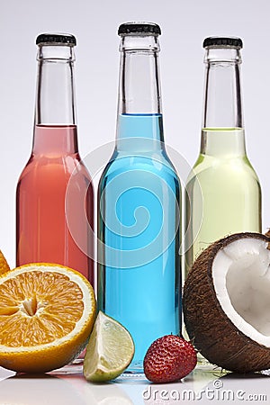 Exotic bottle alcohol cocktail Stock Photo