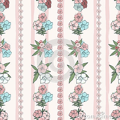 Exotic colorful flowers set Vector Illustration
