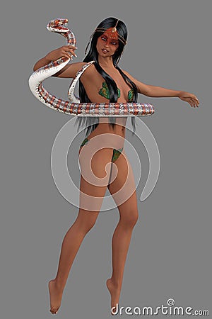 Exotic 3d snake dancer Stock Photo