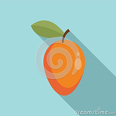 Exotic eco mango icon, flat style Vector Illustration