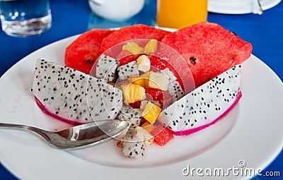 Exotic Fruit Breakfast Stock Photo