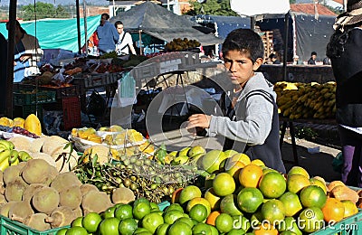 Exotic fruits at farmerÂ´s market, Colombia Editorial Stock Photo