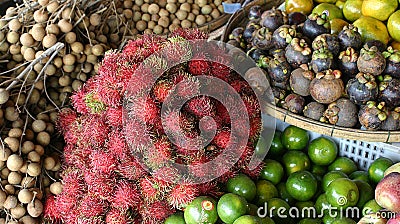 Exotic fruits in a market Stock Photo