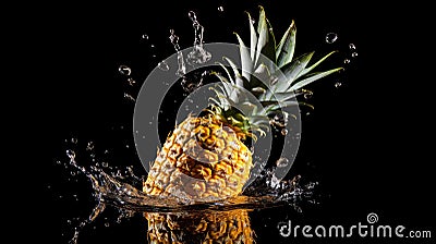 exotic isolated pineapple fruit Cartoon Illustration
