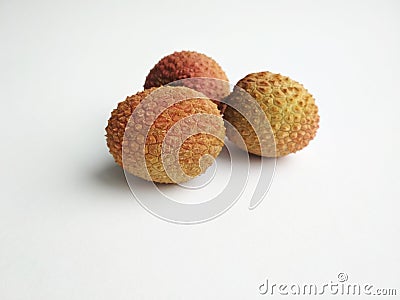 Exotic lychee, delicious ripe lychee fruit, close up Stock Photo