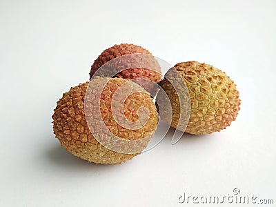 Exotic lychee, delicious ripe lychee fruit, close up Stock Photo