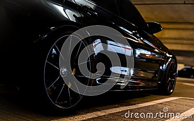 Exotic metallic black BMW M3 CS m power sports car metallic black Editorial Stock Photo