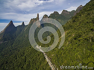 Exotic Mountains. Wonderful Mountains. Mountain Finger of God, the city of Teresopolis, State of Rio de Janeiro, Brazil. Stock Photo