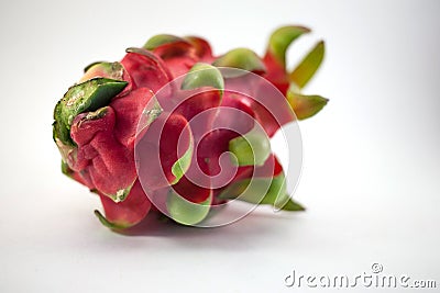 Exotic pink Dragon fruit on white background Stock Photo