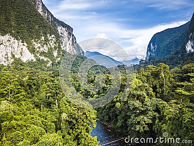 Exotic rainforest landscape from gunung mulu national park borneo malaysia Stock Photo