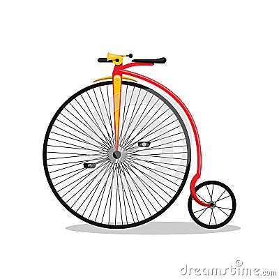 Exotic retro bicycle for circus Vector Illustration