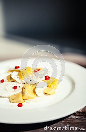 Exotic salad in plate Stock Photo