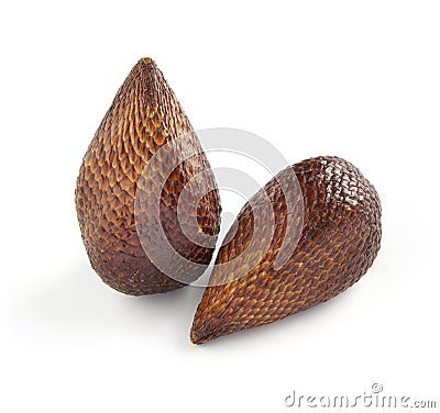 Exotic Salak Palm Fruit on White Background Stock Photo