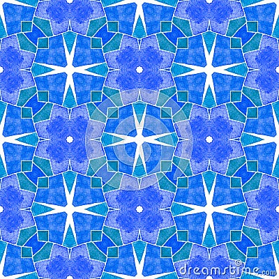 Exotic seamless pattern. Blue unusual Stock Photo