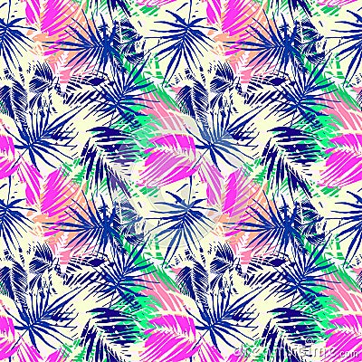 Exotic seamless tropical pattern. Vector Illustration