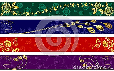 Exotic summertime banners Stock Photo