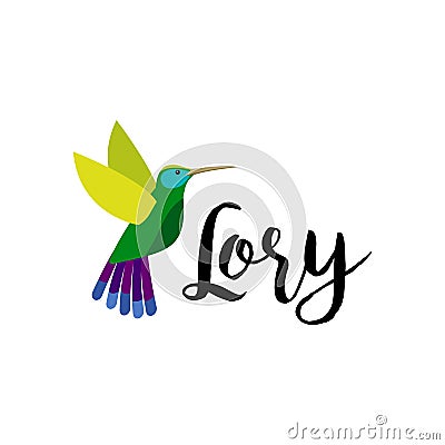 Exotic tropical lory bird Vector Illustration