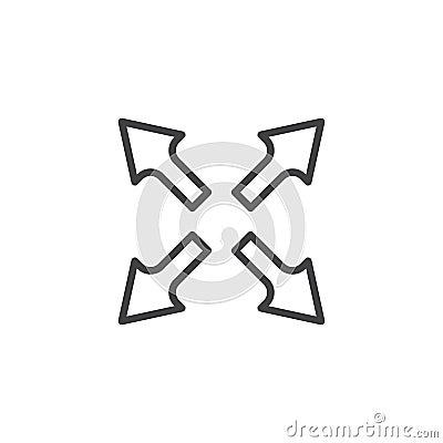 Expand arrows line icon Vector Illustration