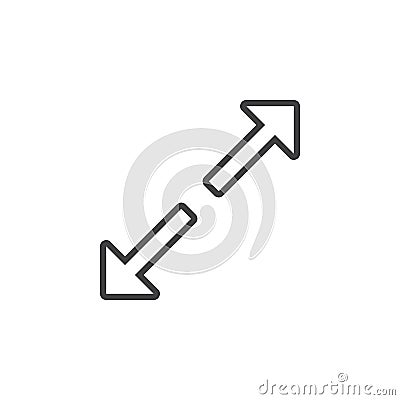 Expand line icon, maximize outline logo illustration, lin Cartoon Illustration