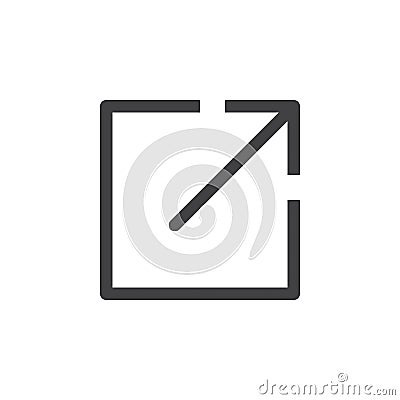 Expand line icon, open outline logo illustration, linear Cartoon Illustration