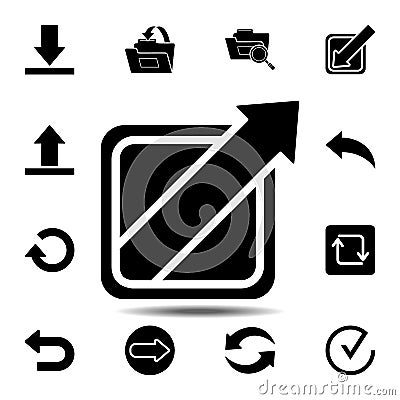expand the program window icon. Simple glyph vector element of web, minimalistic icons set for UI and UX, website or mobile Stock Photo