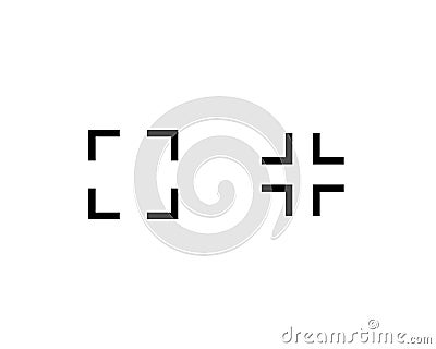 Expand to full screen, fullscreen and exit line art vector icon for apps and websites Vector Illustration