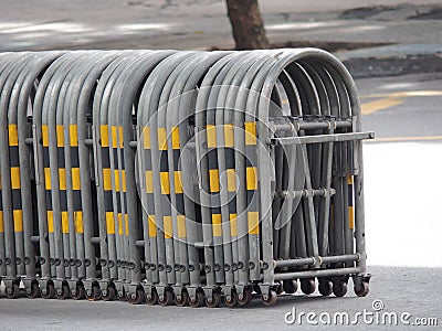 Expandable traffic barrier Stock Photo