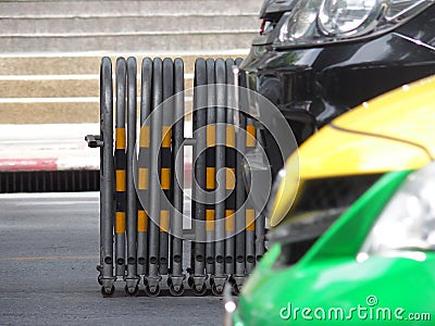 Expandable traffic barrier Stock Photo