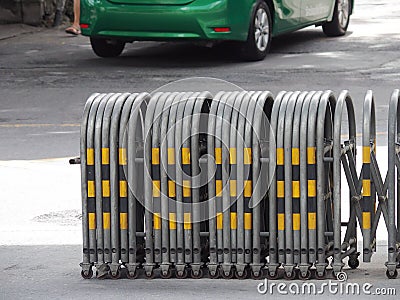 Expandable traffic barrier Stock Photo