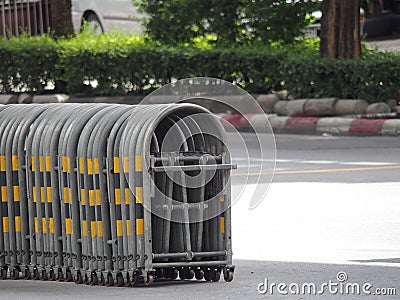 Expandable traffic barrier Stock Photo